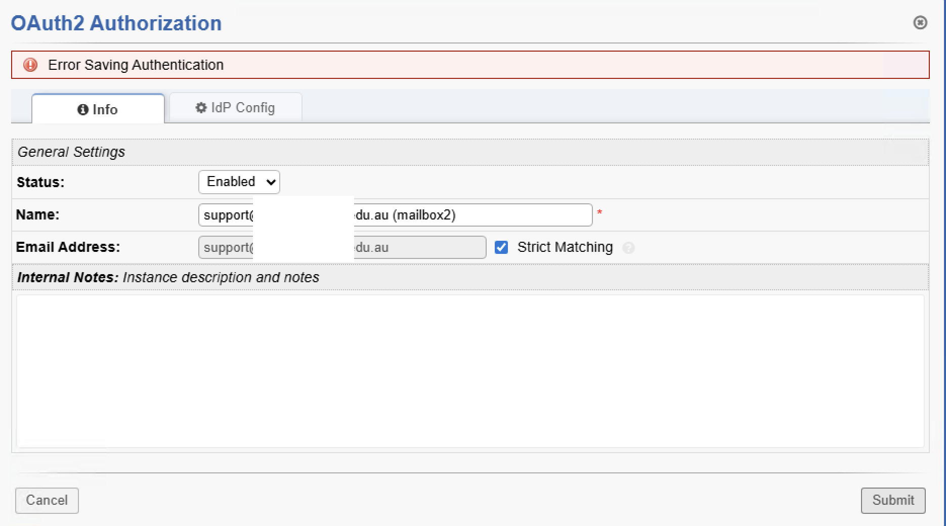 osTicket 1.18.2 Oauth Mailbox after server upgrade wont reconfigure ...